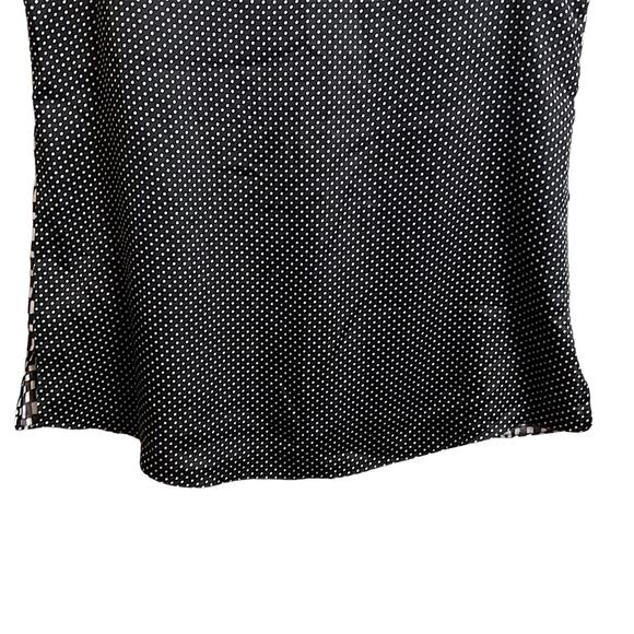 Vince Camuto Black White Check Polka Dot High Low Tank Top Size 8P - Picture 9 of 10
